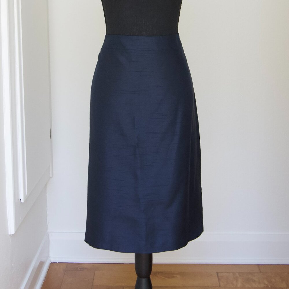 1990s Vintage - Navy Midi Skirt